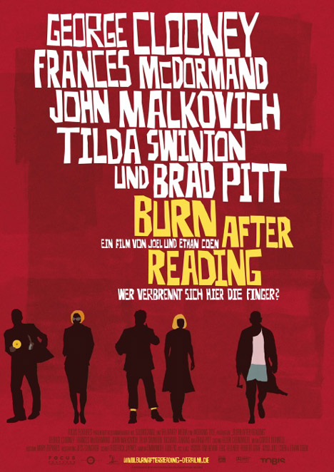 Filmplakat Burn after Reading - Wer verbrennt sich hier die Finger?